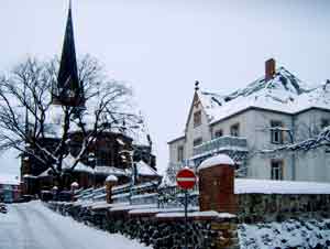 Die wWilsdruffer Kirche im Winter